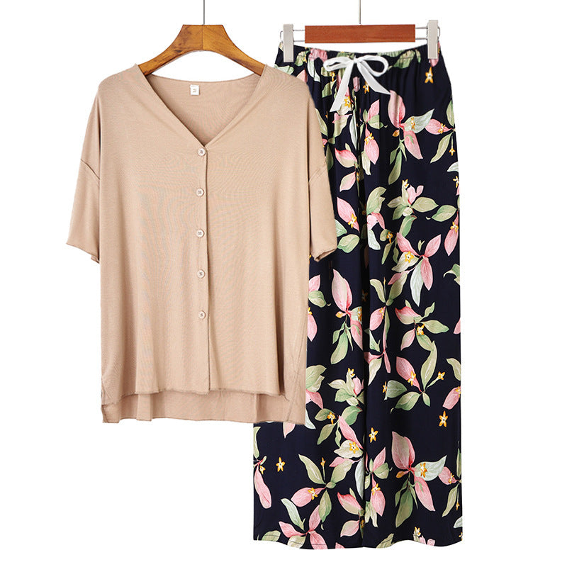 Modal Thin Pajamas Female Cotton Silk Home Clothing