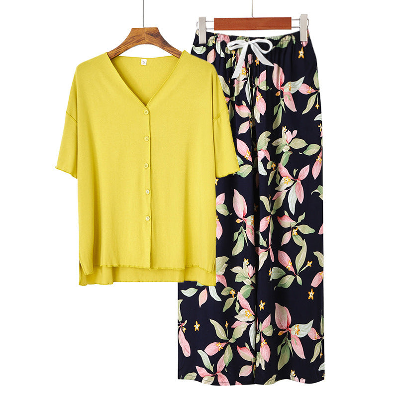 Modal Thin Pajamas Female Cotton Silk Home Clothing