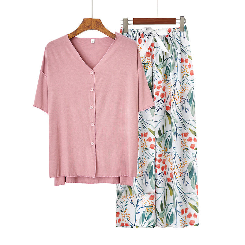 Modal Thin Pajamas Female Cotton Silk Home Clothing
