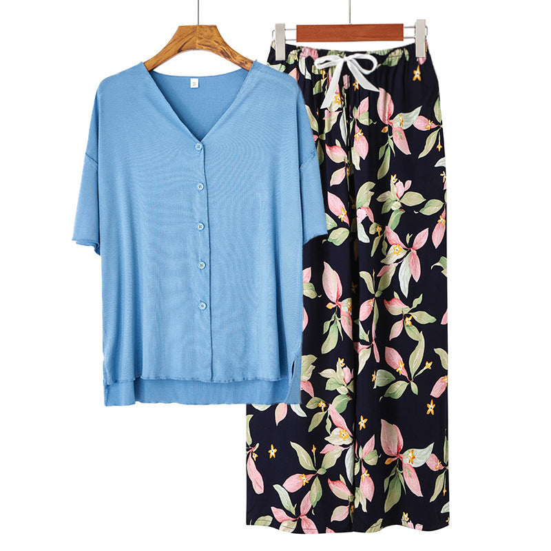 Modal Thin Pajamas Female Cotton Silk Home Clothing