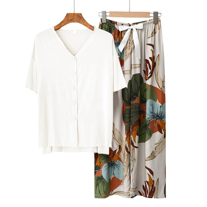 Modal Thin Pajamas Female Cotton Silk Home Clothing