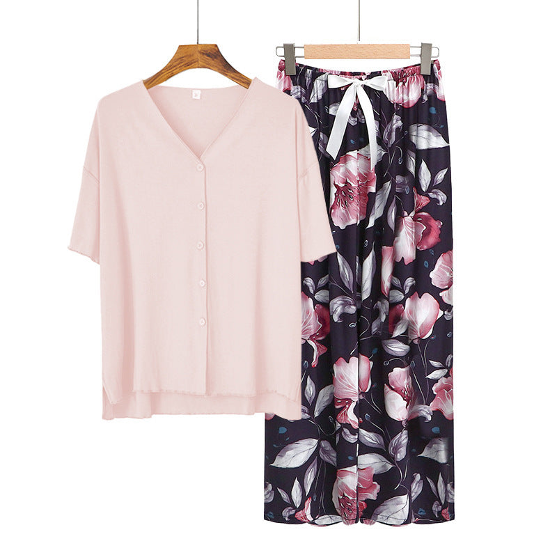 Modal Thin Pajamas Female Cotton Silk Home Clothing