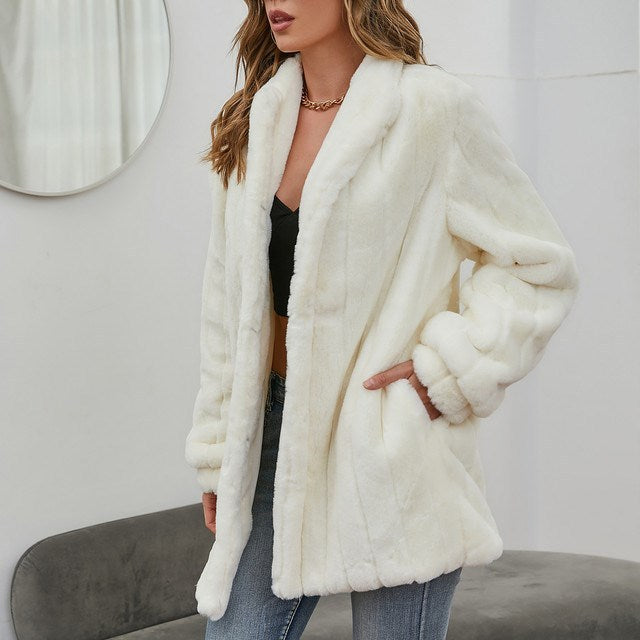 Coat White Winter Floral Jacket
