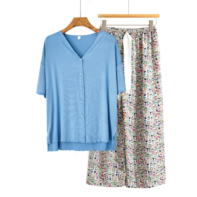 Modal Thin Pajamas Female Cotton Silk Home Clothing
